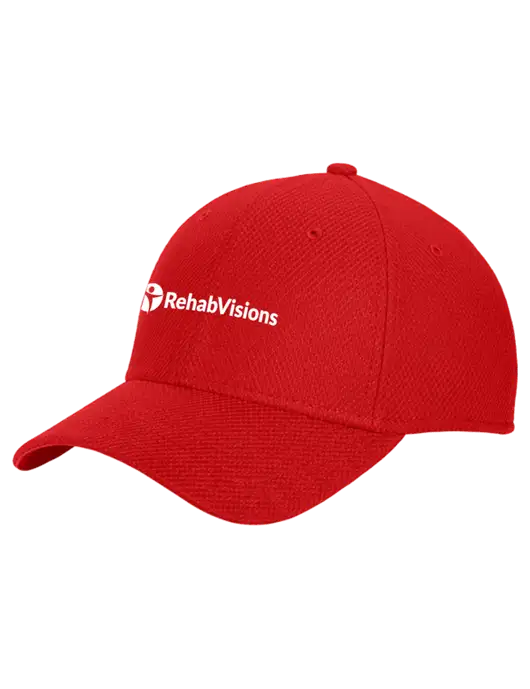 New Era Diamond Era Red Stretch Cap w/RehabVisions POST Logo