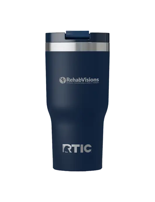 RTIC Essential 30 oz Navy Tumbler w/RehabVisions POST Logo
