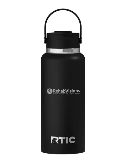 RTIC Outback 32 oz Black Bottle w/RehabVisions POST Logo
