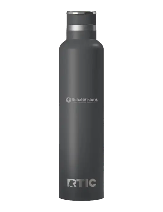 RTIC Journey 26 oz Charcoal Bottle w/RehabVisions POST Logo