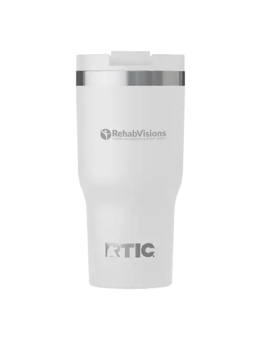 RTIC Essential 30 oz White Tumbler w/RehabVisions POST Logo
