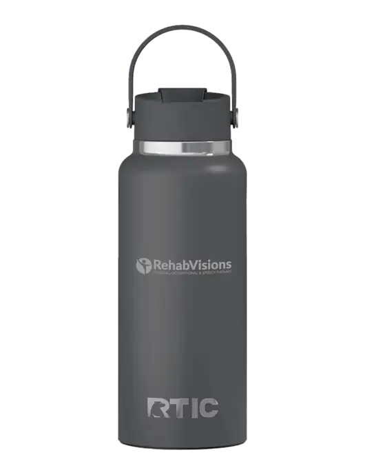 RTIC Outback 32 oz Charcoal Bottle w/RehabVisions POST Logo