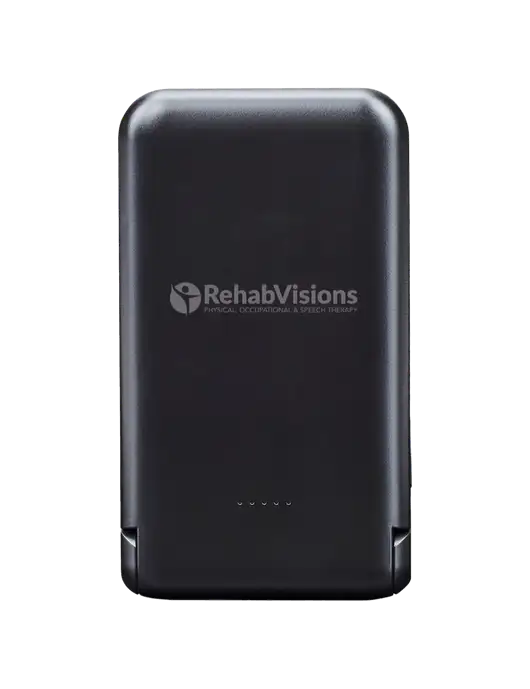 Black Glow Light-Up Power Bank 10,000 mAh MagSafe With Folding Stand w/RehabVisions POST Logo