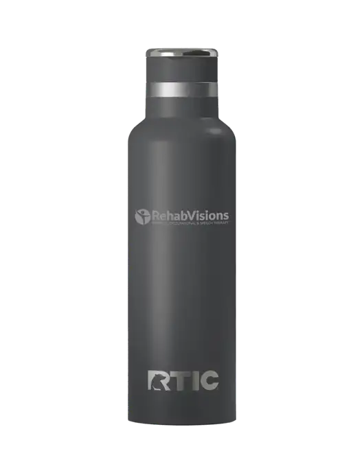 RTIC Journey 20 oz Charcoal Bottle w/RehabVisions POST Logo