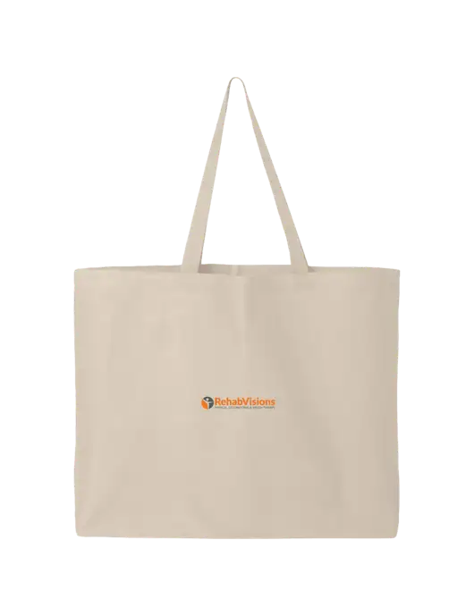 Sturdy Canvas Tan Tote w/RehabVisions POST Logo