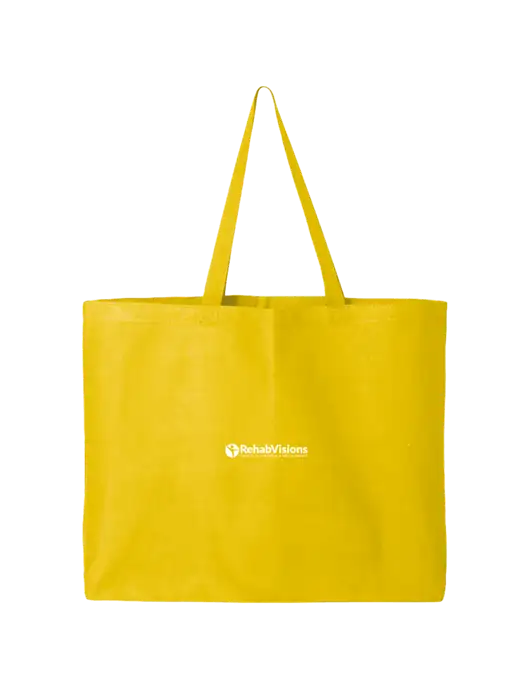 Sturdy Canvas Yellow Tote w/RehabVisions POST Logo