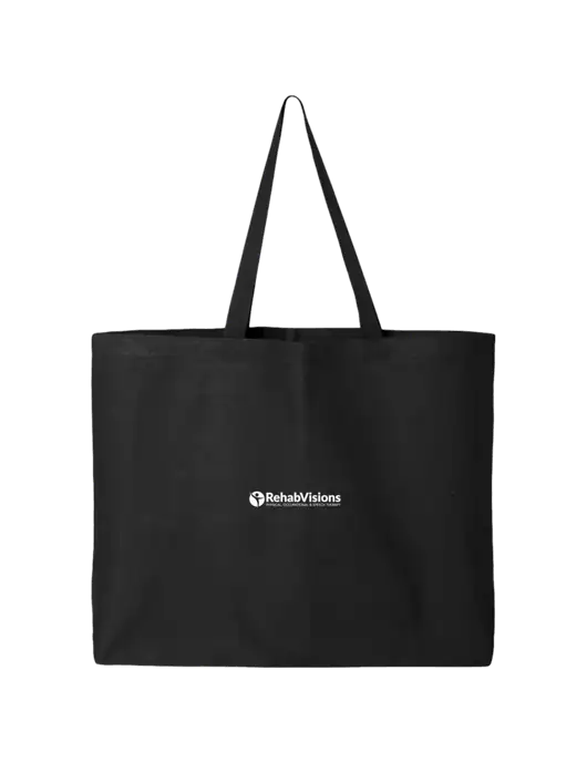 Sturdy Canvas Black Tote w/RehabVisions POST Logo