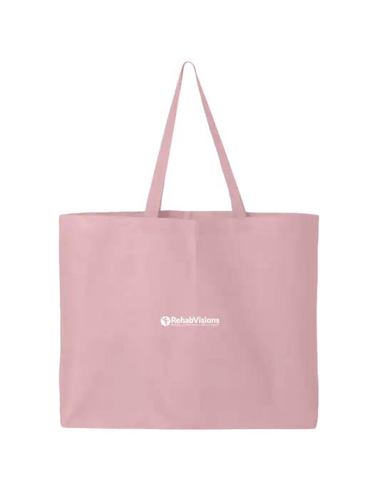 Sturdy Canvas Light Pink Tote w/RehabVisions POST Logo