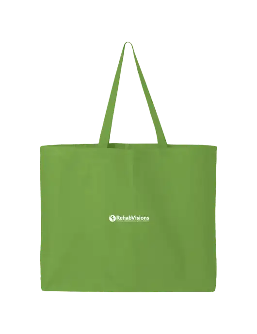 Sturdy Canvas Lime Green Tote w/RehabVisions POST Logo