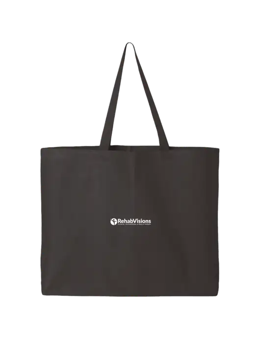 Sturdy Canvas Charcoal Tote w/RehabVisions POST Logo