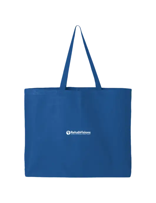 Sturdy Canvas Royal Blue Tote w/RehabVisions POST Logo