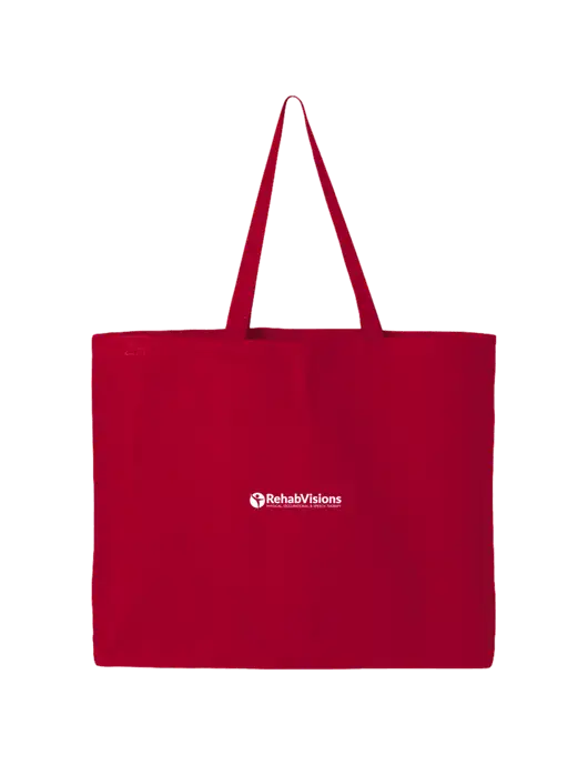 Sturdy Canvas Red Tote w/RehabVisions POST Logo