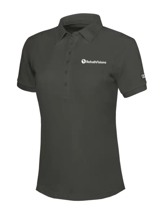 OGIO Womens Dark Grey Jewel Polo w/RehabVisions POST Logo