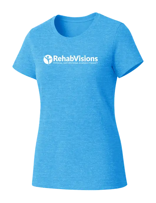 Womens Seriously Soft Light Sapphire T-Shirt w/RehabVisions POST Logo