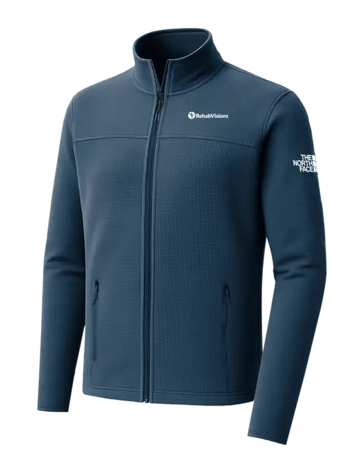 The North Face Aim Full-Zip Light Navy Fleece Jacket w/RehabVisions POST Logo
