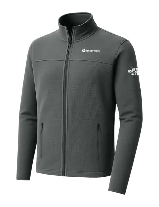 The North Face Aim Full-Zip Dark Medium Grey Fleece Jacket w/RehabVisions POST Logo