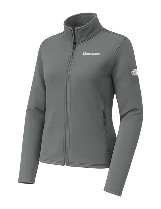 The North Face Womens Aim Full-Zip Dark Medium Grey Fleece Jacket w/RehabVisions POST Logo