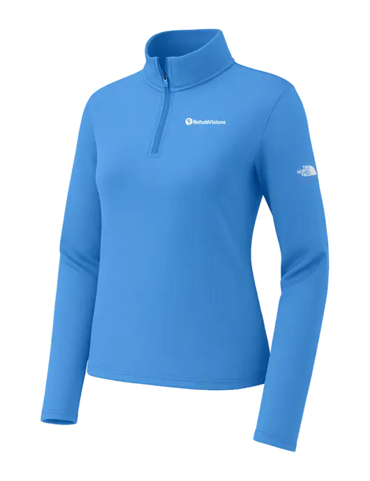 The North Face Womens Aim 1/4-Zip Light Royal Fleece w/RehabVisions POST Logo