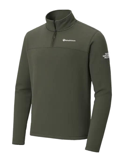 The North Face Aim 1/4-Zip Dark Olive Fleece w/RehabVisions POST Logo