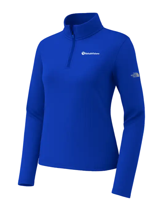 The North Face Womens Aim 1/4-Zip Dark Royal Fleece w/RehabVisions POST Logo