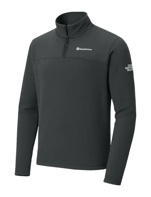 The North Face Aim 1/4-Zip Charcoal Grey Fleece w/RehabVisions POST Logo