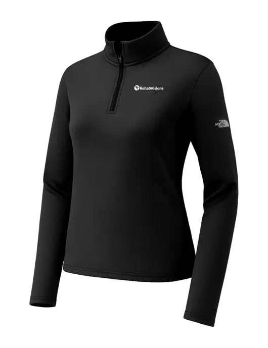The North Face Womens Aim 1/4-Zip Black Fleece w/RehabVisions POST Logo