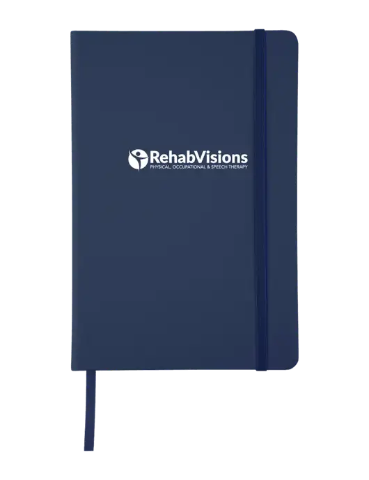 Dark Navy Comfort Touch Bound Journal 5 ¾" W x 8 ½” H w/RehabVisions POST Logo