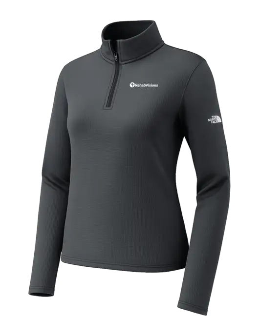 The North Face Womens Aim 1/4-Zip Charcoal Grey Fleece w/RehabVisions POST Logo