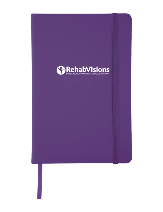 Purple Comfort Touch Bound Journal 5 ¾" W x 8 ½” H w/RehabVisions POST Logo