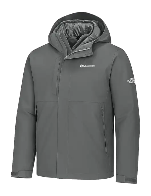 The North Face Castle Valley Triclimate 3-in-1 Dark Medium Grey Jacket w/RehabVisions POST Logo, RehabVisions POST Logo