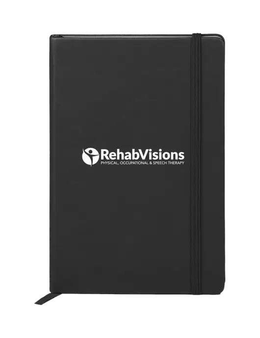 Neoskin Black Hard Cover Junior Journal, 3.75 x 5.625 w/RehabVisions POST Logo