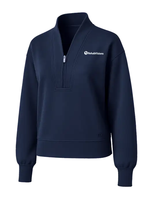 OGIO Womens Dark Navy Transcend 1/4-Zip w/RehabVisions POST Logo