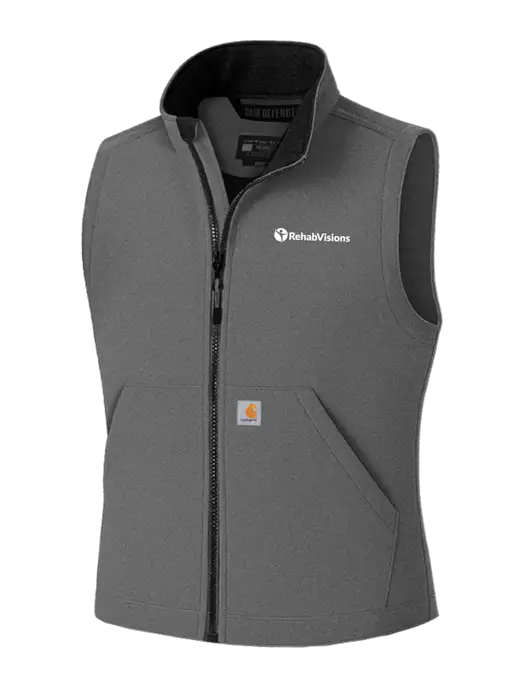 Carhartt Rain Defender Dark Medium Grey Soft Shell Vest w/RehabVisions POST Logo