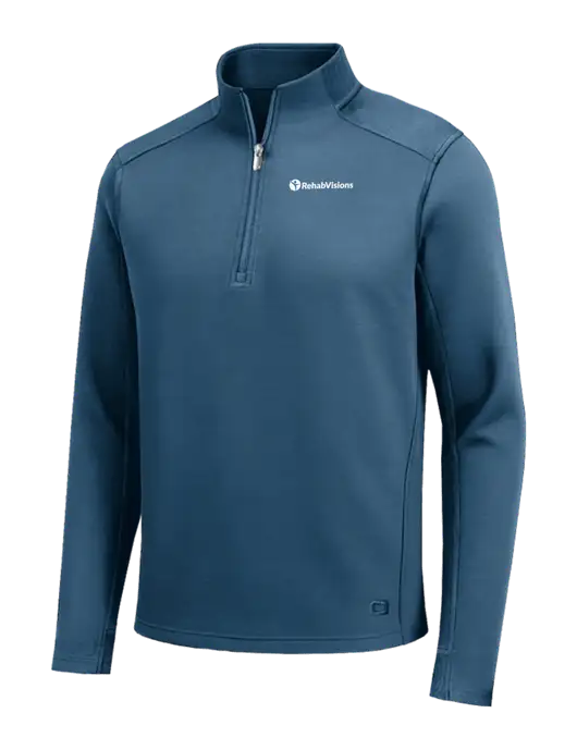 OGIO Transcend Light Navy 1/4-Zip w/RehabVisions POST Logo