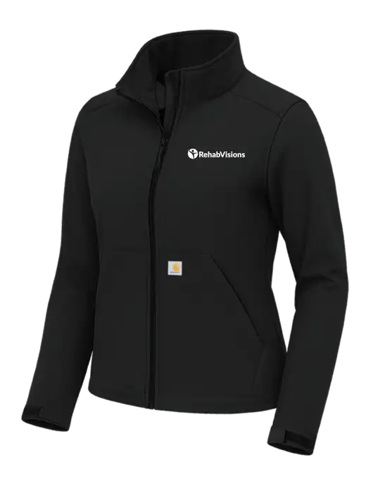 Carhartt Womens Rain Defender Black Soft Shell Jacket w/RehabVisions POST Logo