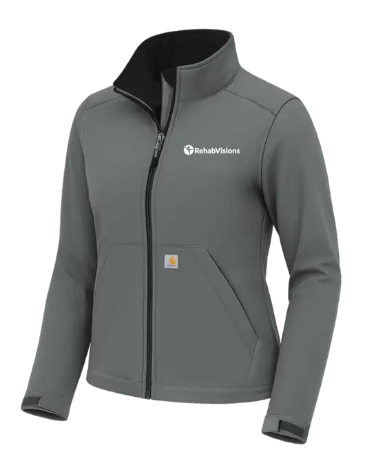 Carhartt Womens Rain Defender Dark Medium Grey Soft Shell Jacket w/RehabVisions POST Logo
