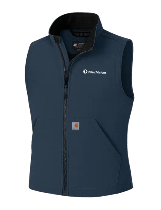 Carhartt Rain Defender Dark Navy Soft Shell Vest w/RehabVisions POST Logo
