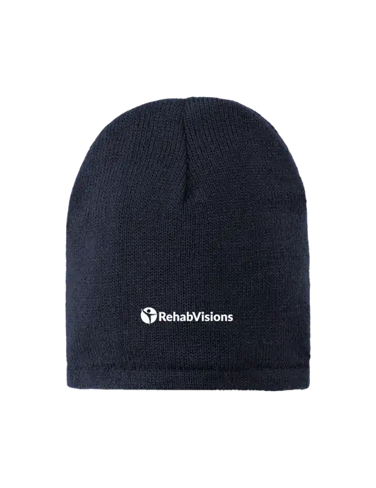 Dark Navy Fleece-Lined Beanie Cap w/RehabVisions POST Logo