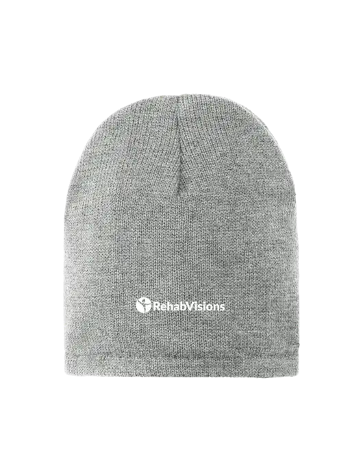 Dark Medium Grey Fleece-Lined Beanie Cap w/RehabVisions POST Logo