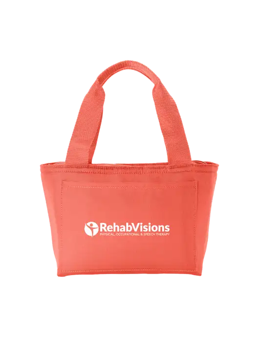 Iso Dark Coral Lunch Tote w/RehabVisions POST Logo