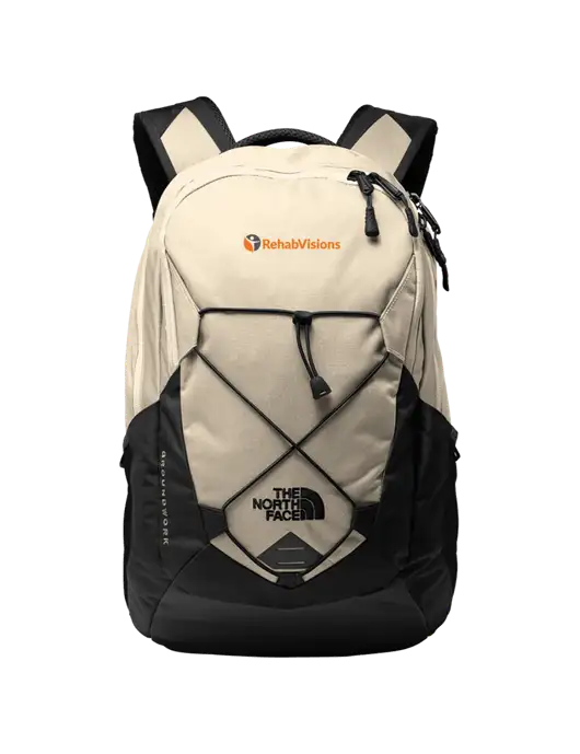The North Face Ivory/Black Groundwork Backpack w/RehabVisions POST Logo
