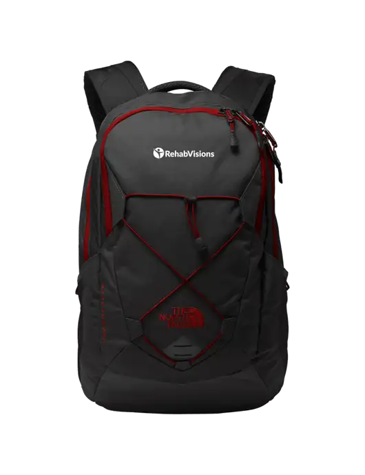 The North Face Very Dark Grey/Red Groundwork Backpack w/RehabVisions POST Logo