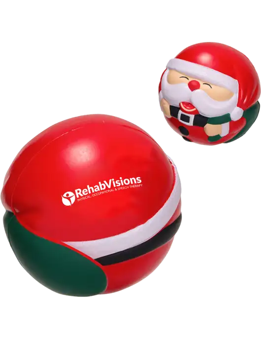 Santa Ball Stress Reliever w/RehabVisions POST Logo