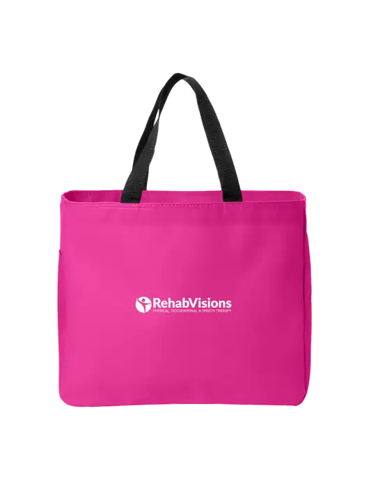 Essential Dark Fuchsia Tote w/RehabVisions POST Logo