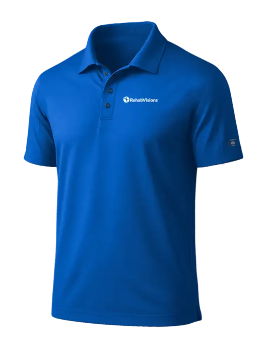 OGIO Linear Royal Blue Polo w/RehabVisions POST Logo