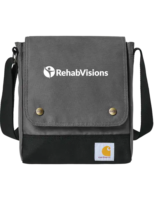 Carhartt Medium Grey Crossbody Snap Bag w/RehabVisions POST Logo
