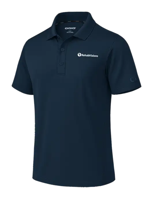 OGIO Envision Dark Navy Polo w/RehabVisions POST Logo