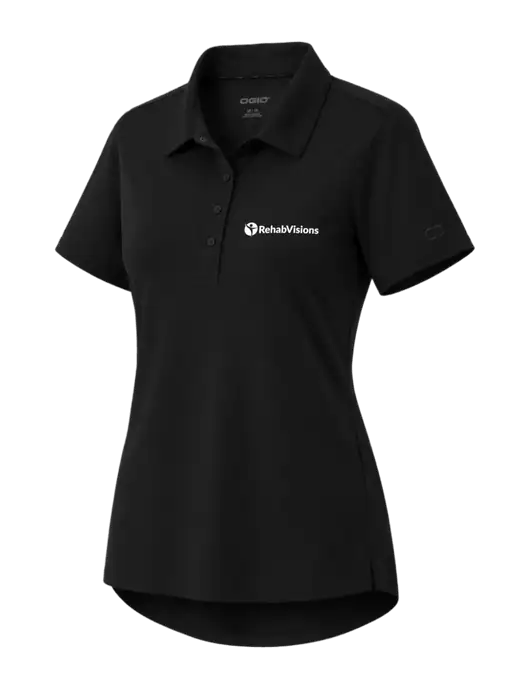 OGIO Womens Envision Black Polo w/RehabVisions POST Logo