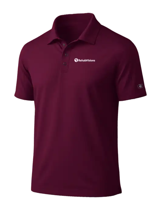 OGIO Linear Maroon Polo w/RehabVisions POST Logo
