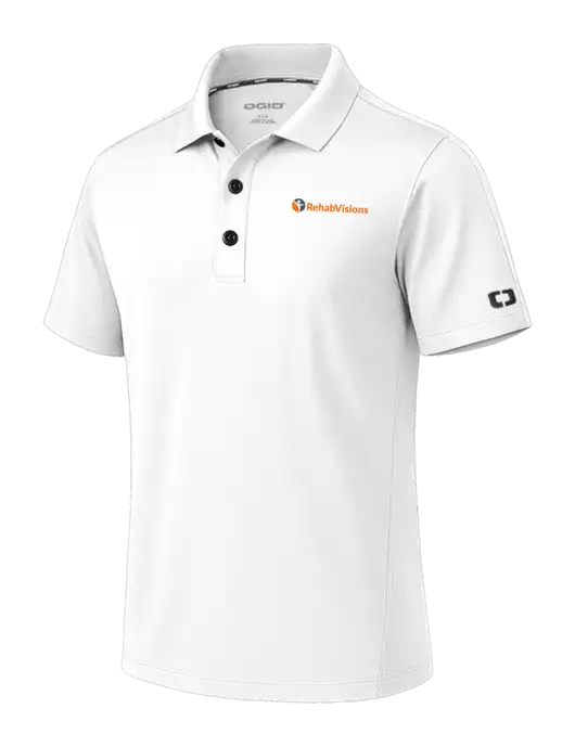 OGIO Envision White Polo w/RehabVisions POST Logo